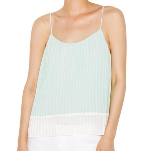 Bar Iii Sleeveless Pleated Top Opal Blue - Picture 1 of 3